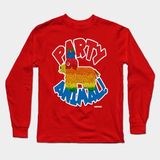 Party Animal Fun Pinata Cartoon Slogan Long Sleeve T-Shirt